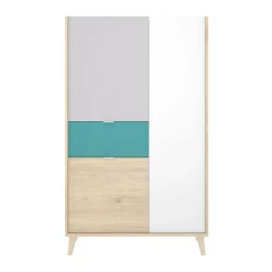 Credenza Archimede, 81x43h137 cm, Bianco e Rovere<Dmora Best Sale