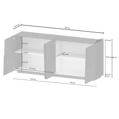Credenza Arda, 200x44h86 cm,<Dmora Cheap