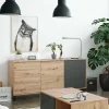 Credenza Ardelia, 154x41h74 cm, Rovere nodi e Antracite<Dmora Outlet