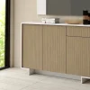 Credenza Arius, 134x35h87 cm, Bianco e Beige<Dmora New