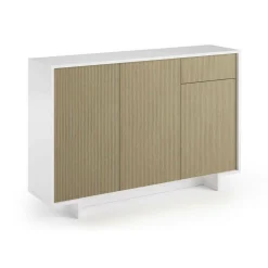 Credenza Arius, 134x35h87 cm, Bianco e Beige<Dmora New
