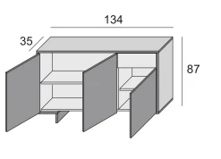 Credenza Arius, 134x35h87 cm,<Dmora Fashion