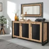Credenza Arjuna, 140x45h80 cm, Quercia e Nero<Dmora Best Sale