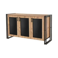 Credenza Arjuna, 140x45h80 cm, Quercia e Nero<Dmora Best Sale