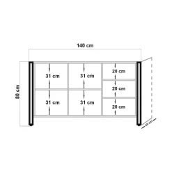Credenza Arjuna, 140x45h80 cm, Quercia e Nero<Dmora Best Sale