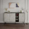 Credenza Arlene, 142x36 h83 cm, Marrone e Azzurro<Dmora Best Sale