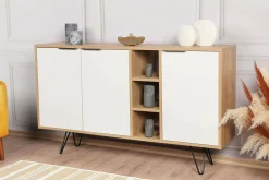 Credenza Arlene, 142x36 h83 cm, Quercia e Bianco<Dmora Store