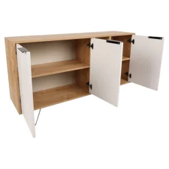 Credenza Arlene, 142x36 h83 cm, Quercia e Bianco<Dmora Store