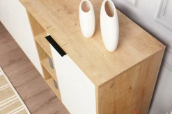 Credenza Arlene, 142x36 h83 cm, Quercia e Bianco<Dmora Store