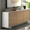 Credenza Aronne, 170x42h78 cm, Bianco e Rovere<Dmora Best Sale