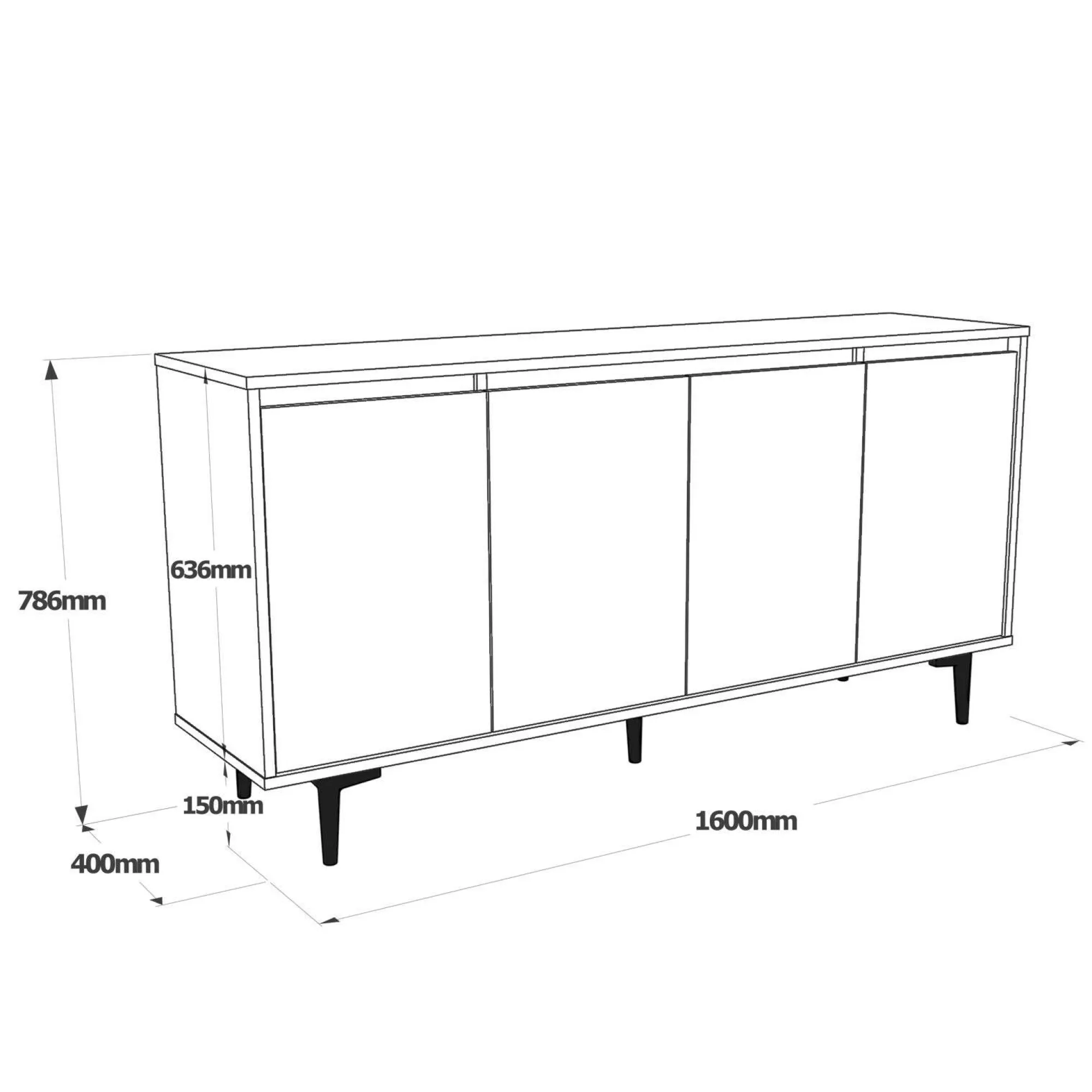 Credenza Arpalice, 160x40 h72 cm, Marrone e Antracite<Dmora Best Sale