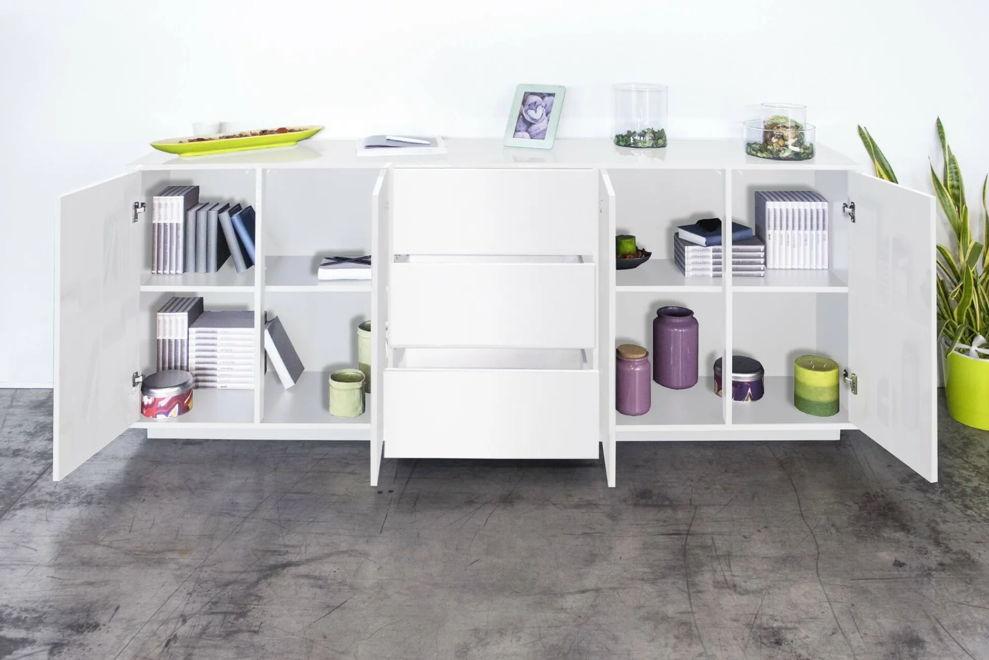 Credenza Arrachis, cm 220x41h86,<Dmora Online