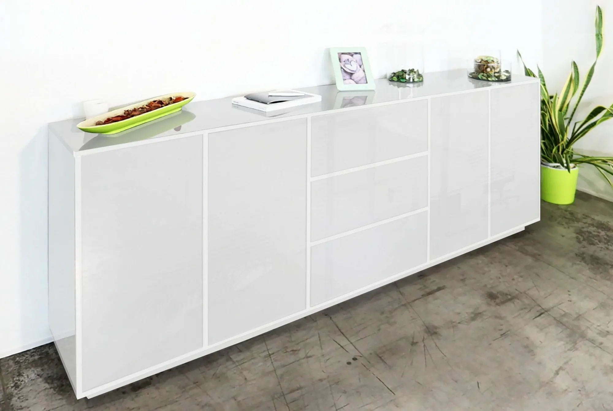Credenza Arrachis, cm 220x41h86,<Dmora Online