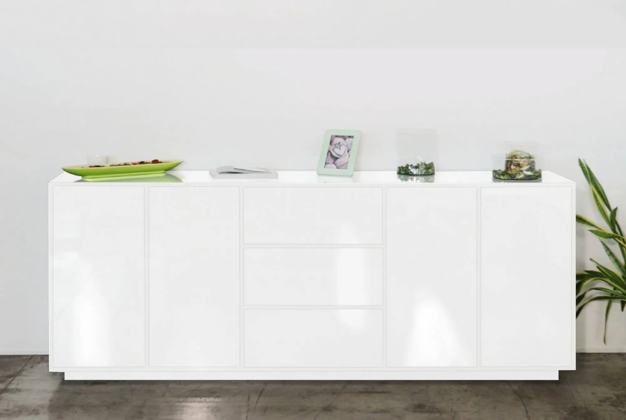 Credenza Arrachis, cm 220x41h86,<Dmora Online