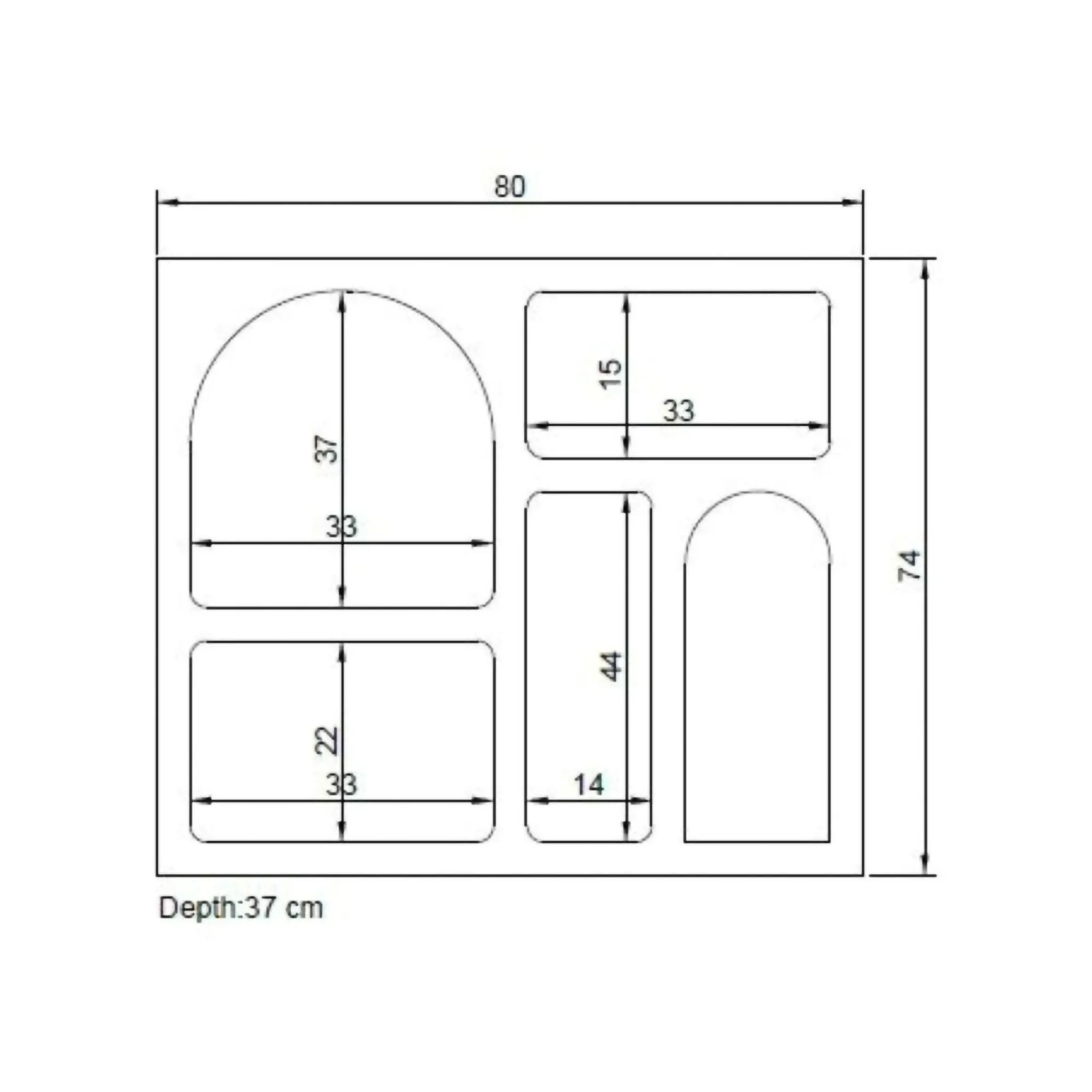 Credenza Arsenio, , 80x35h74 cm<Dmora Best