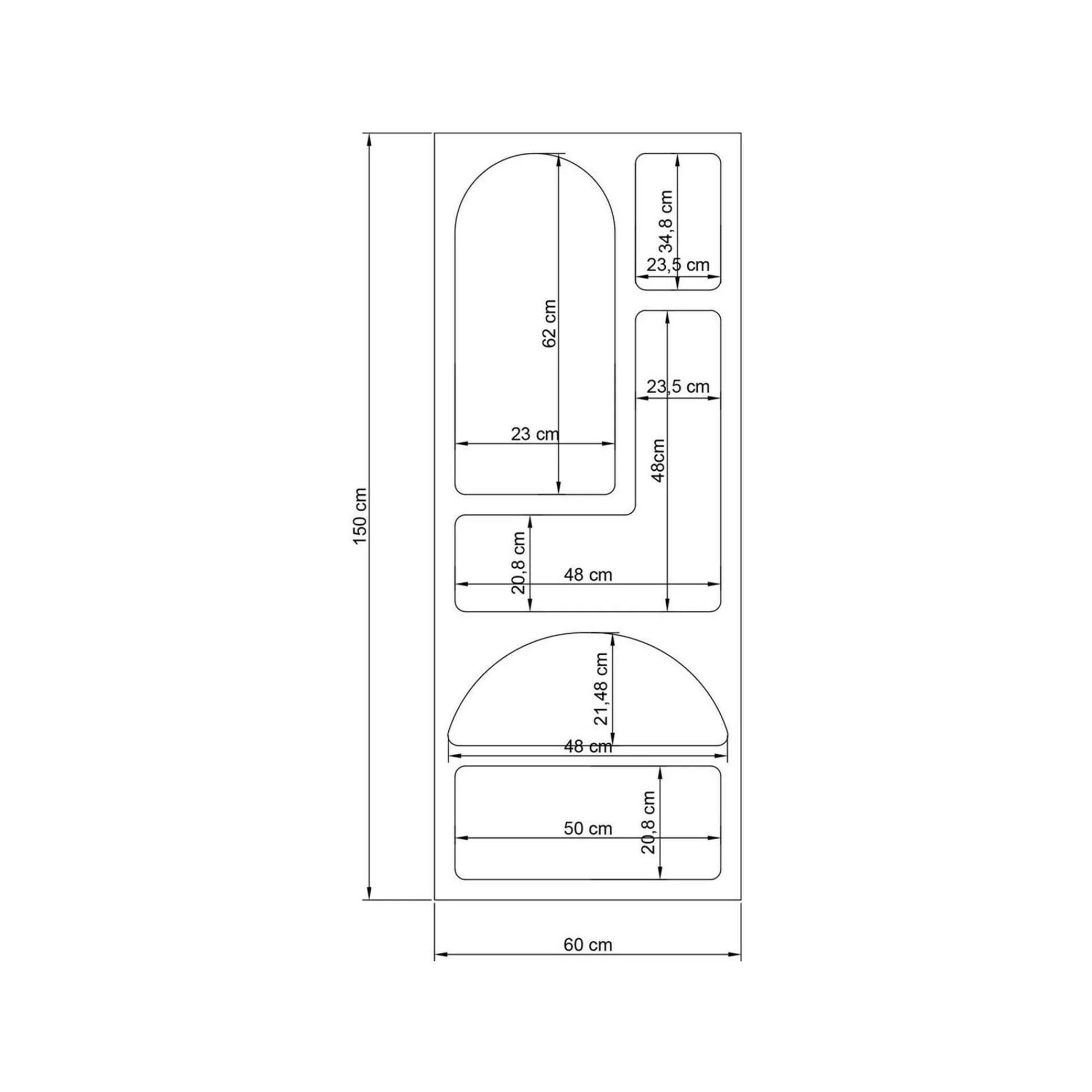 Credenza Arsenio, , 60x32h150 cm<Dmora Flash Sale