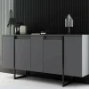 Credenza Arta, 160x35h80 cm, Antracite e Nero<Dmora Sale
