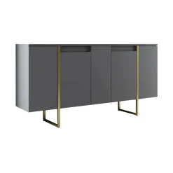 Credenza Arta, 160x35h80 cm, Antracite e Oro<Dmora Shop