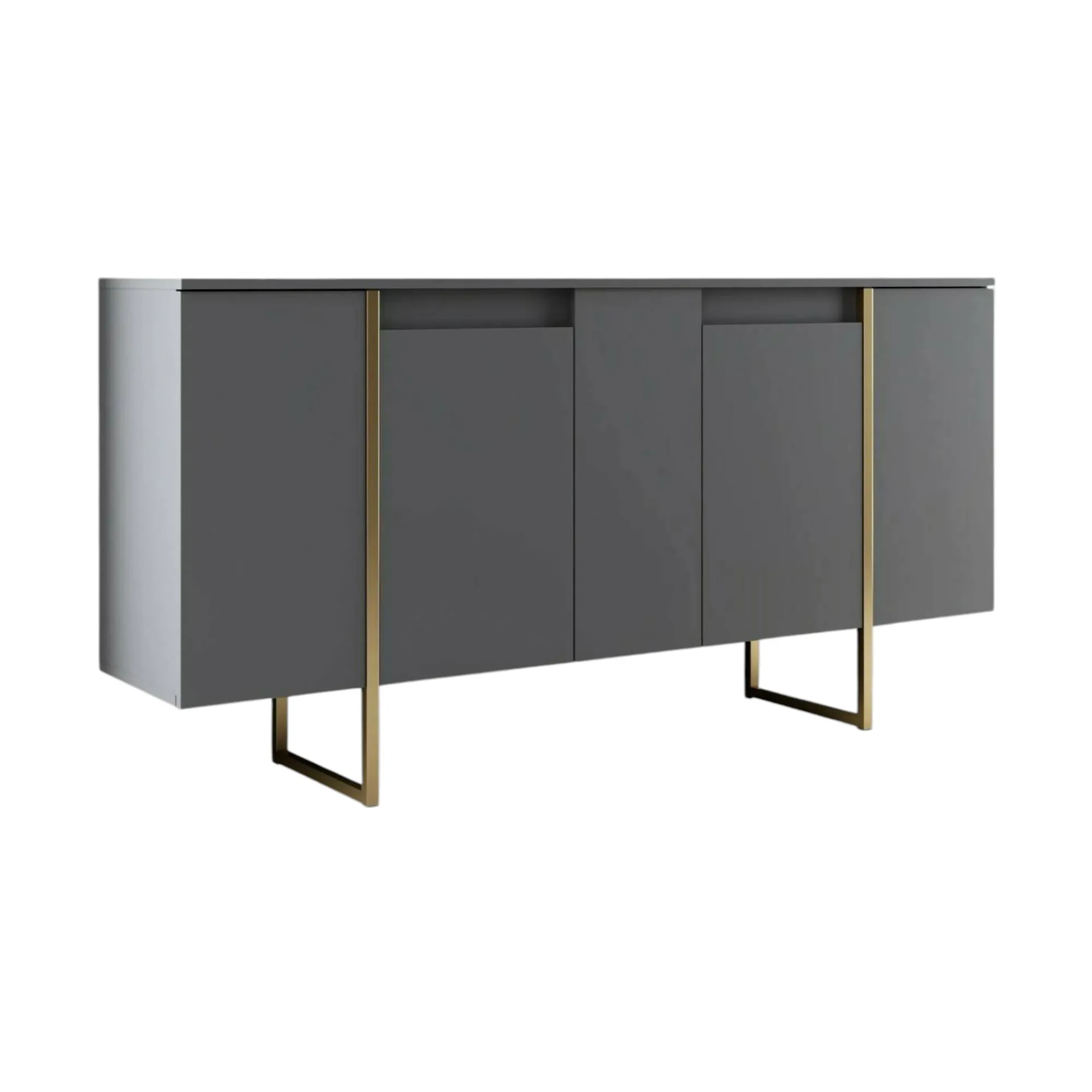 Credenza Arta, 160x35h80 cm, Antracite e Oro<Dmora Shop