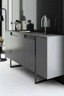 Credenza Arta, 160x35h80 cm, Antracite e Nero<Dmora Sale