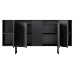 Credenza Arta, 160x35h80 cm, Antracite e Nero<Dmora Sale