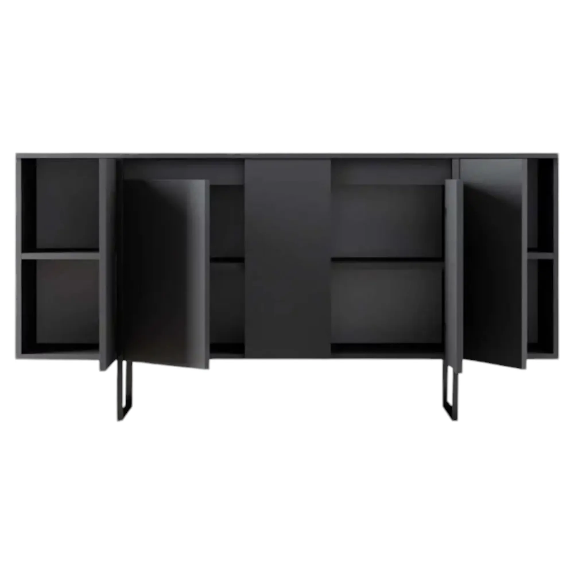 Credenza Arta, 160x35h80 cm, Antracite e Nero<Dmora Sale