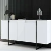 Credenza Arta, 160x35h80 cm, Bianco e Nero<Dmora Cheap