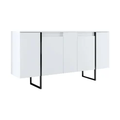 Credenza Arta, 160x35h80 cm, Bianco e Nero<Dmora Cheap