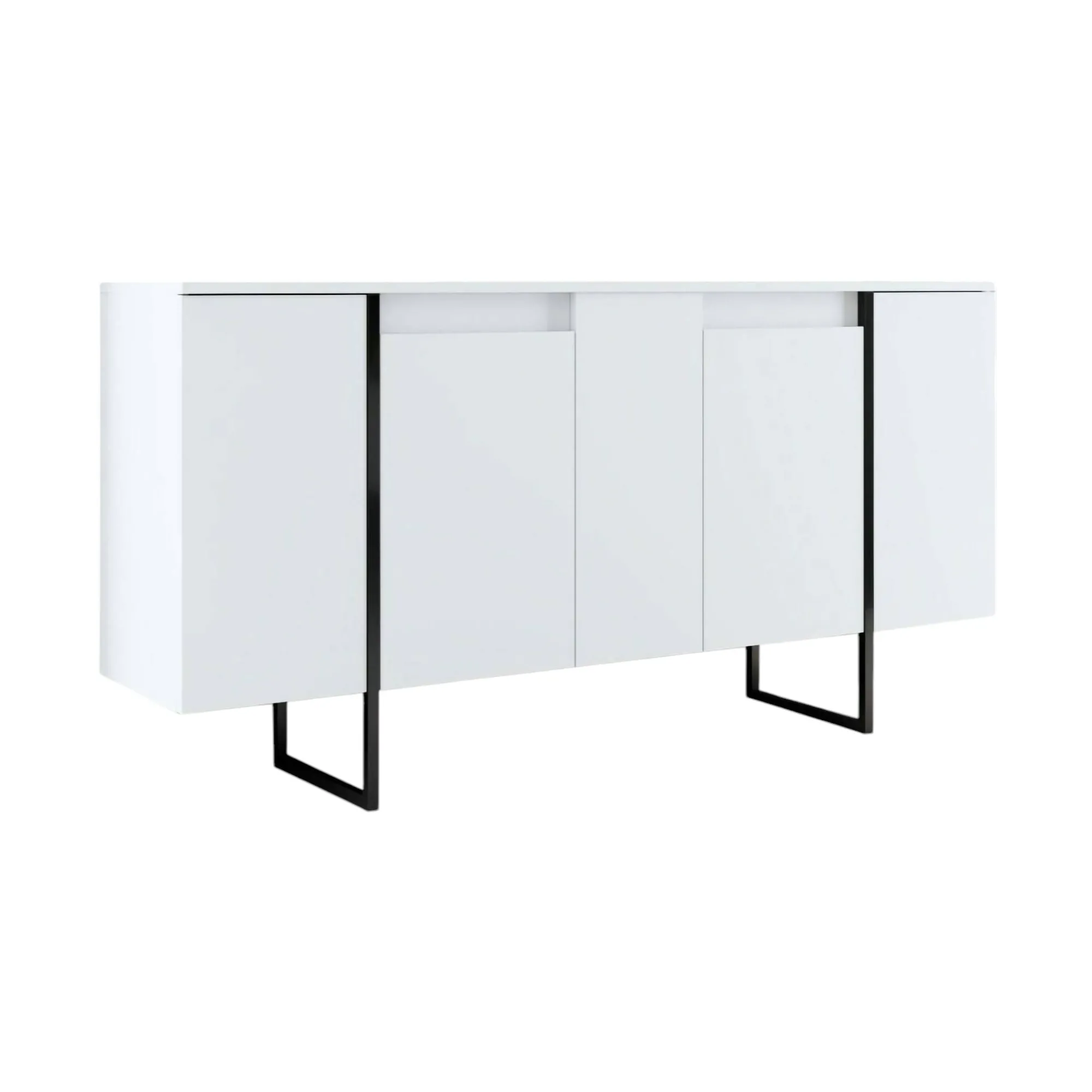 Credenza Arta, 160x35h80 cm, Bianco e Nero<Dmora Cheap
