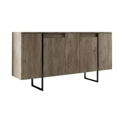 Credenza Arta, 160x35h80 cm, Noce e Nero<Dmora Online