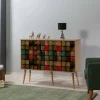 Credenza Arzumia, 120x36h90 cm, Quercia e Multicolore<Dmora New