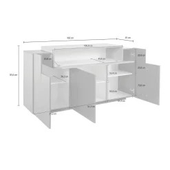 Credenza Aschly, cm 160x46h85,<Dmora Shop