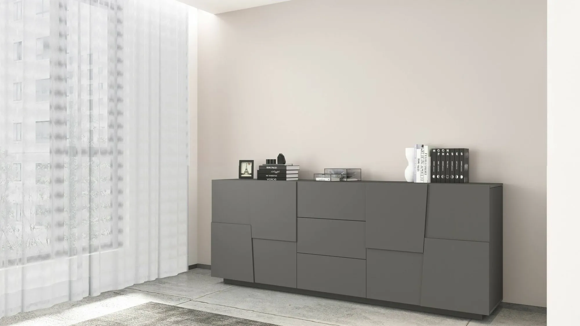 Credenza Astel, 220x44h86 cm,<Dmora Hot
