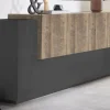 Credenza Astice, cm 200x45h86, Antracite e Acero<Dmora Cheap