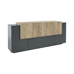 Credenza Astice, cm 200x45h86, Antracite e Acero<Dmora Cheap