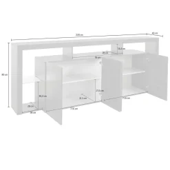 Credenza Atak, 220x40h80 cm,<Dmora Clearance