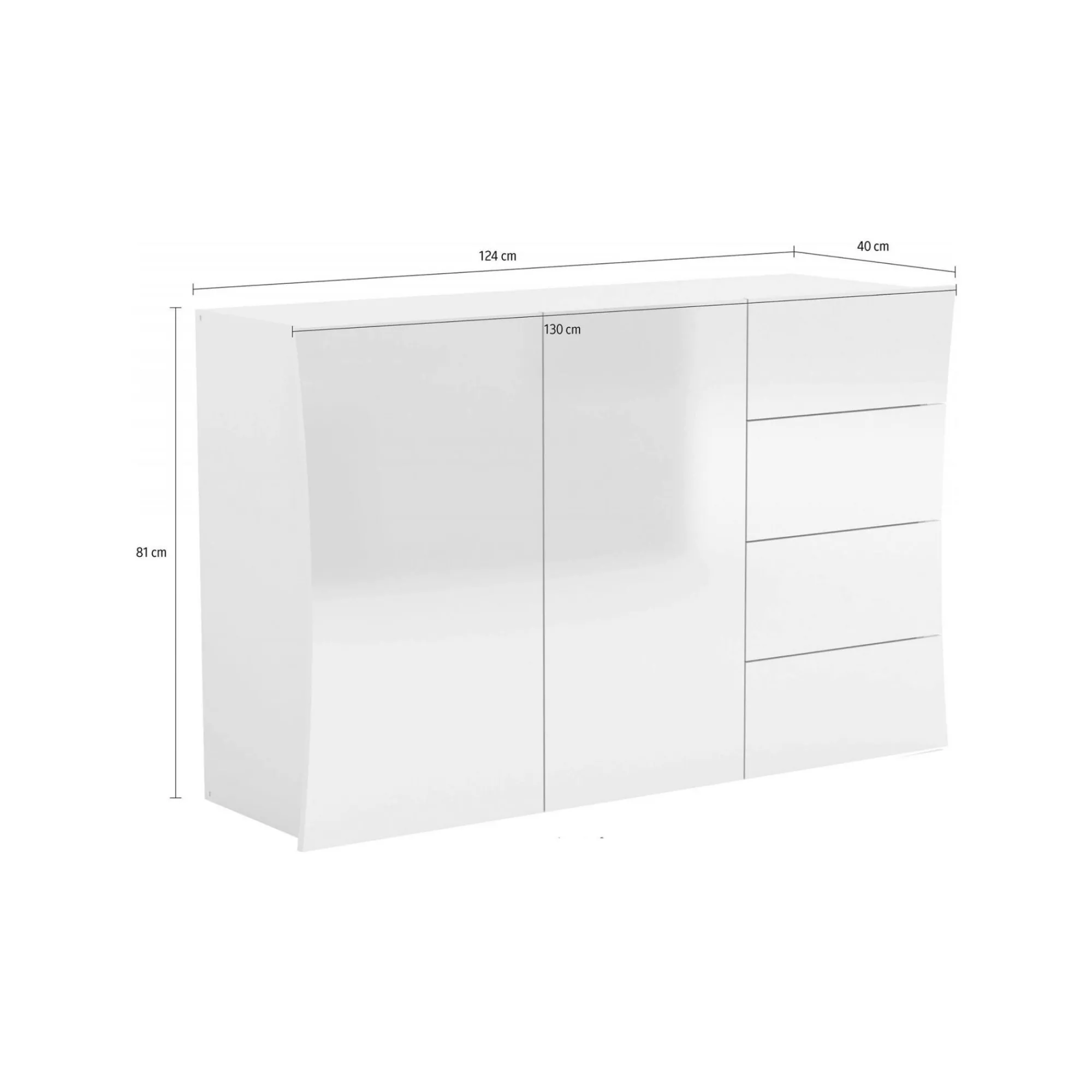 Credenza Athos, cm 124x40h82,<Dmora Sale