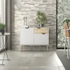 Credenza Audit, 98x39 h81 cm, Bianco e Quercia<Dmora New