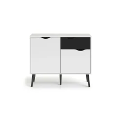 Credenza Audit, 98x39 h81 cm, Bianco e Nero<Dmora Fashion