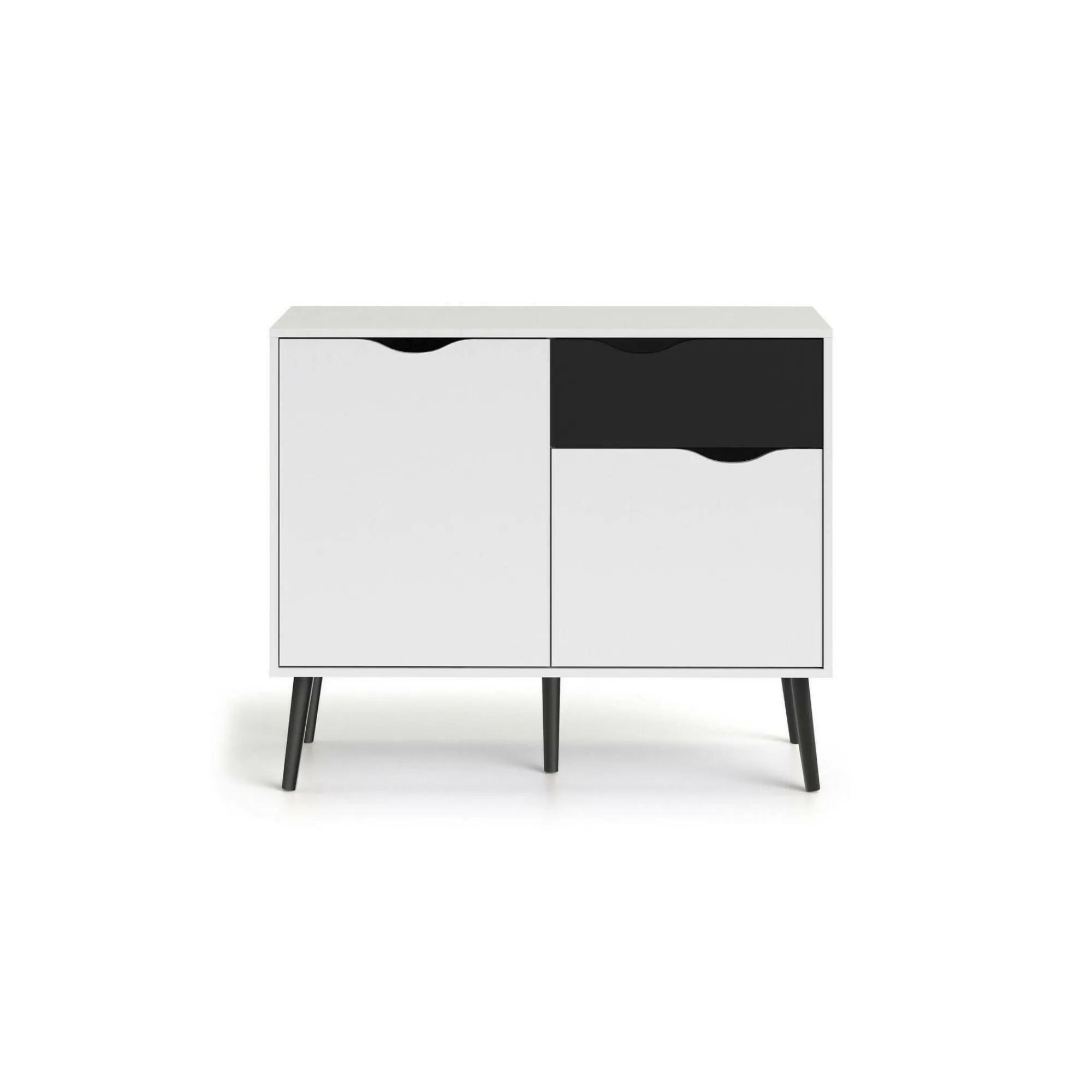 Credenza Audit, 98x39 h81 cm, Bianco e Nero<Dmora Fashion