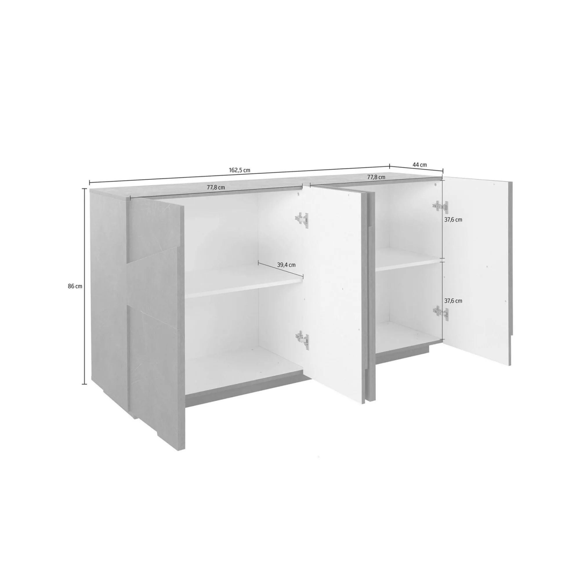 Credenza Augusto, cm 162x44h86,<Dmora Sale