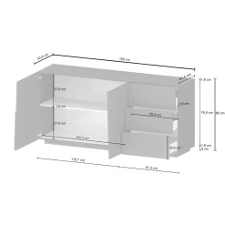 Credenza Avelignese, 180x44h86 cm,<Dmora Fashion