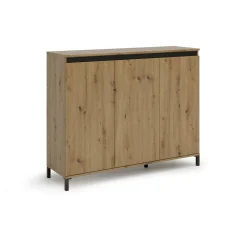 Credenza Averara, 138x110h40 cm, Bianco lucido e Antracite<Dmora Flash Sale