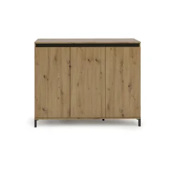 Credenza Averara, 138x110h40 cm, Bianco lucido e Antracite<Dmora Flash Sale