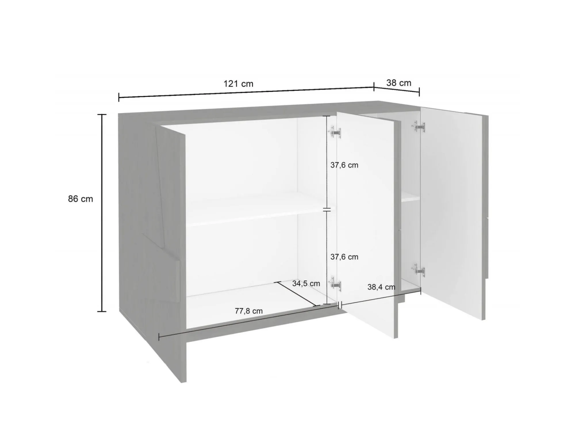 Credenza Axl, cm 121x38h86,<Dmora Fashion