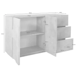 Credenza Aydee, cm 143x44h86,<Dmora Clearance