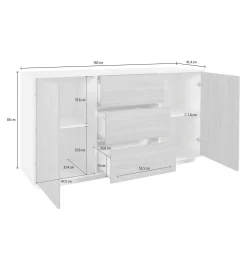 Credenza Aysha, cm 160x41h86,<Dmora Shop