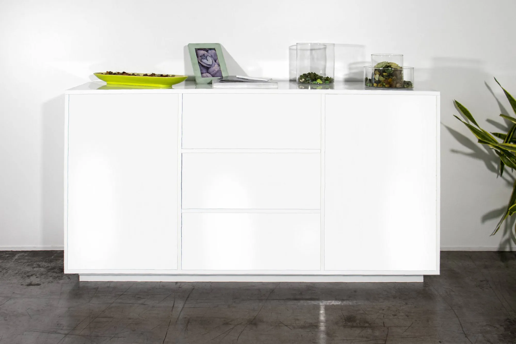 Credenza Aysha, cm 160x41h86,<Dmora Shop