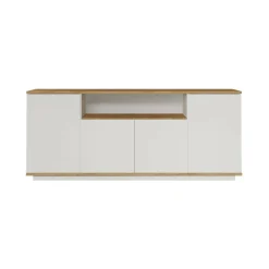Credenza Aziz, 180x45h75 cm, Quercia e Bianco<Dmora Sale