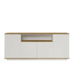 Credenza Aziz, 180x45h75 cm, Quercia e Bianco<Dmora Sale
